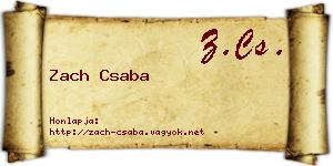 Zach Csaba névjegykártya
